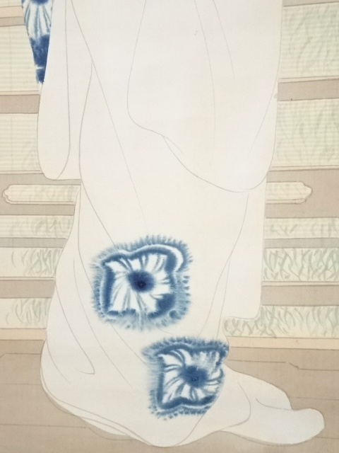 骨董 美術品 絹本 道具 ] - 道具 昭和8（1933）年 藤田秀堂筆 良宵之図 肉筆絹本掛軸（共